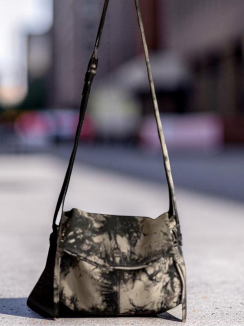 Aimee Kestenberg Neutral Tie-Dye Leather Crossbody Bag